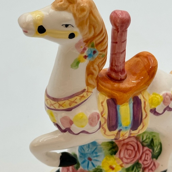 Vintage 1993 Handcrafted Merry-Go-Round Carousel Horse Porcelain Ceramic Pastel - Picture 13 of 16